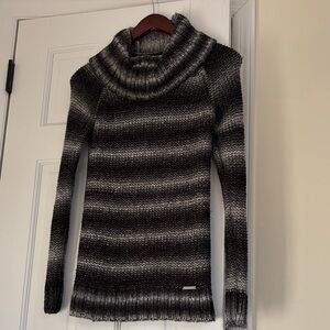 Michael Kors Women’s Striped Gray Ombre Turtleneck Sweater